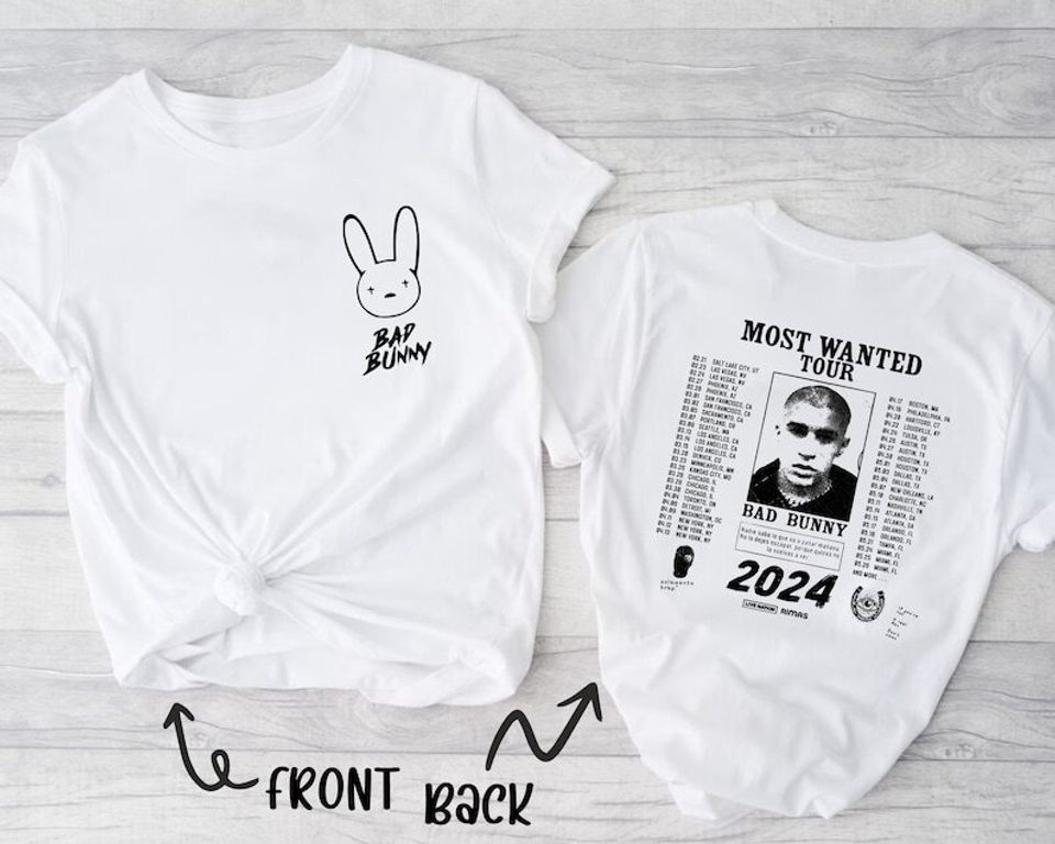 Bad Bunny 2024 Most Wanted Tour Tshirt