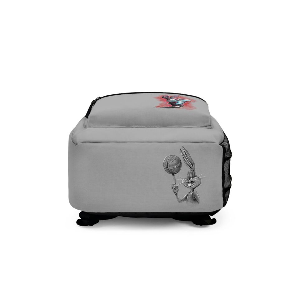 Bugs Bunny Gray Kids School Backpack, Basketball Gray Bag