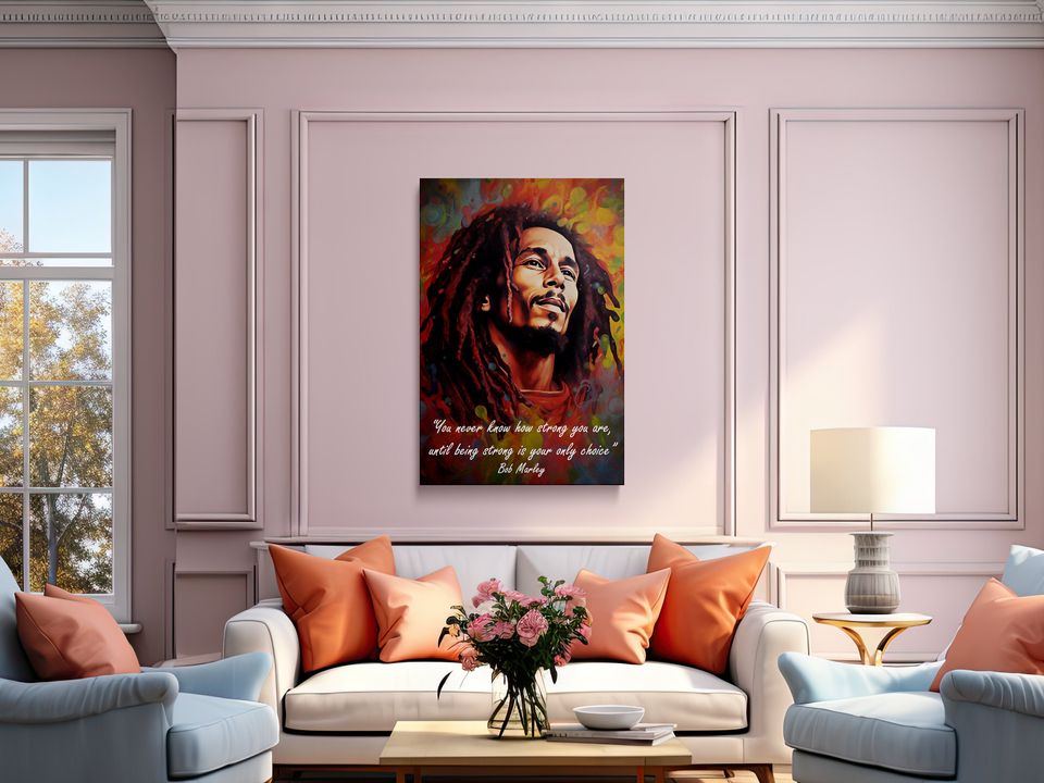 Bob Marley Poster, Strength Quote, Inspirational Art Print
