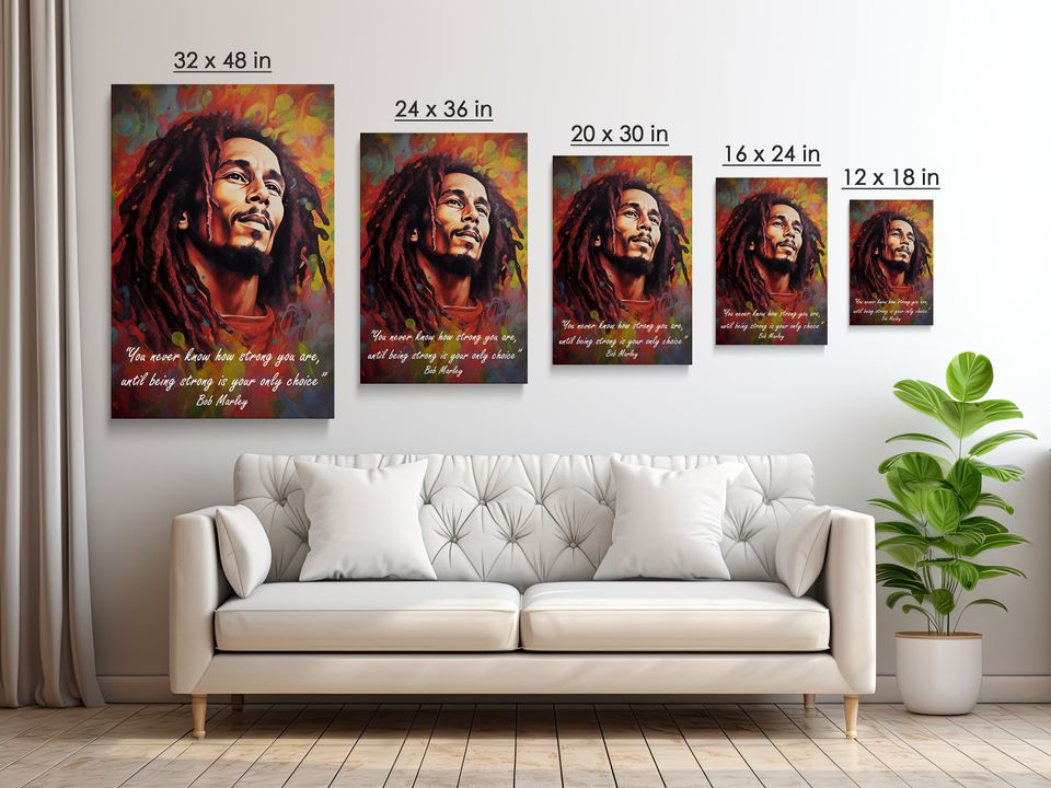 Bob Marley Poster, Strength Quote, Inspirational Art Print