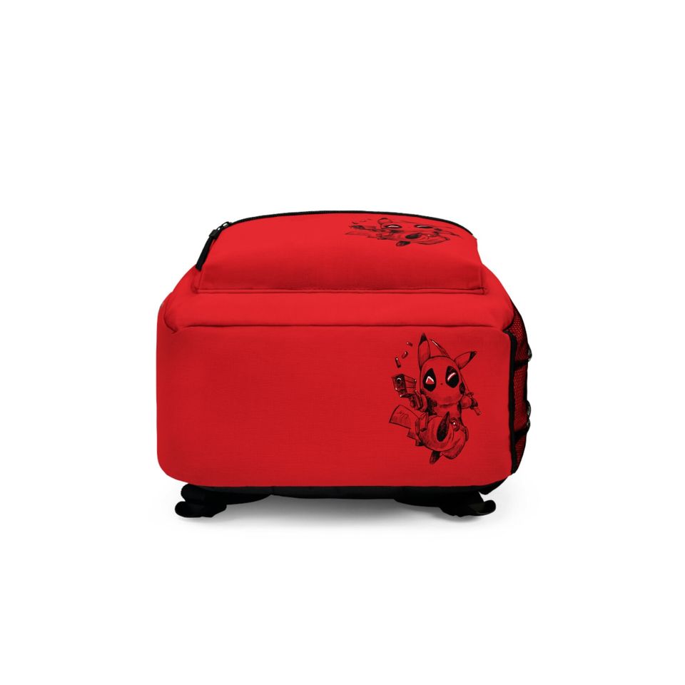 Pika Red Gift Backpack, PKM Back to School Red Design on Unisex Bag