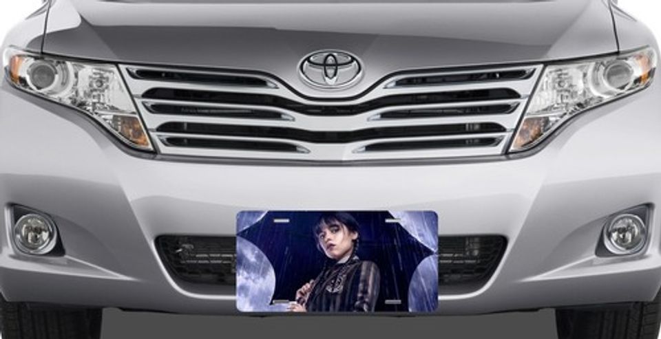 Wednesday Addams Umbrella 2 License Plate