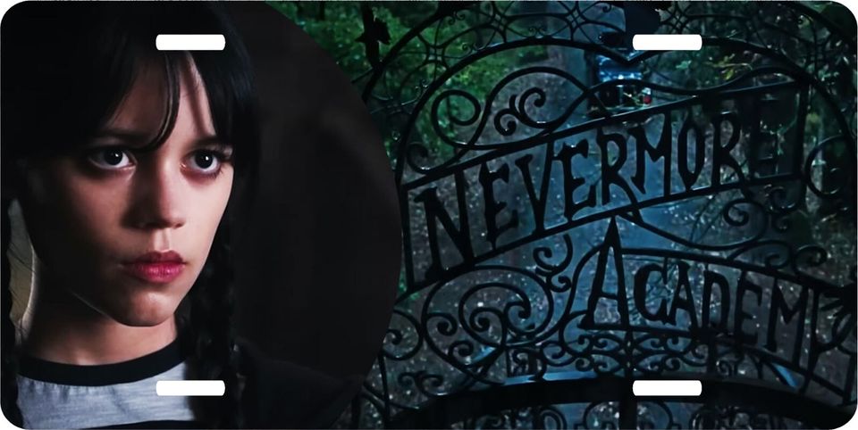 Wednesday Addams Nevermore License Plate