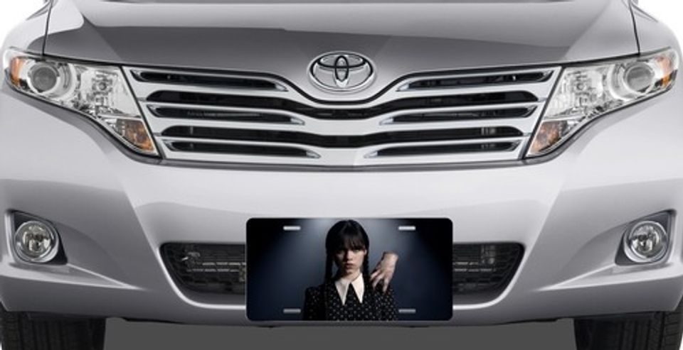 Wednesday Addams Thing & Jenna License Plate