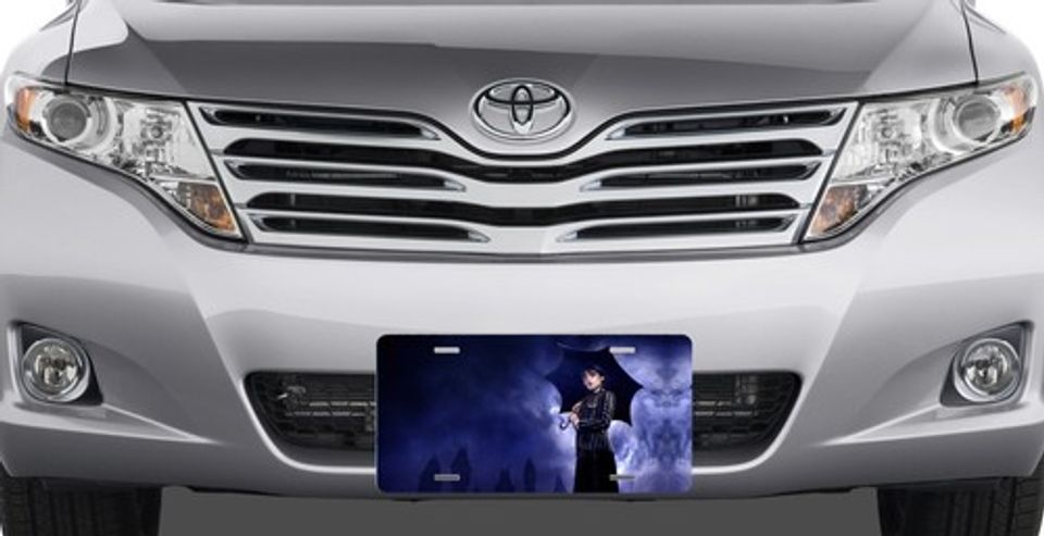 Wednesday Addams Umbrella License Plate