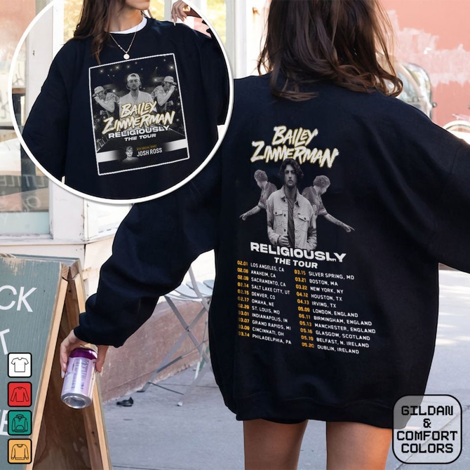 2024 Live Bailey Zimmerman Religiously The Tour Black Sweatshirt