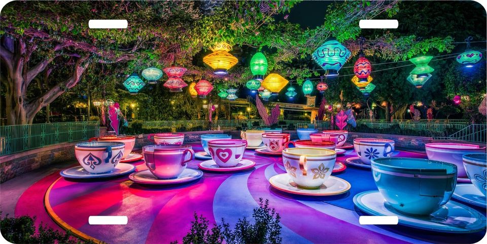 Disney Park - Mad Hatter Tea Cup Party License Plate
