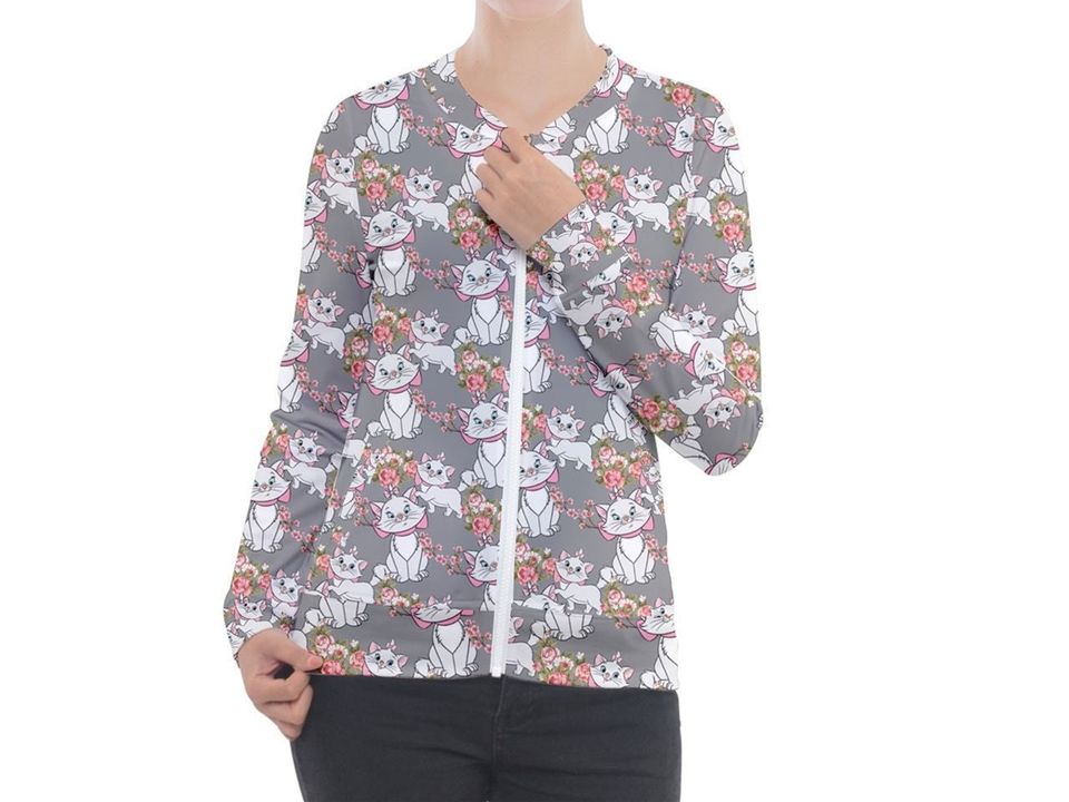 Marie Jacket | Aristocats Zip-up Jacket | Disney Scrub Jacket