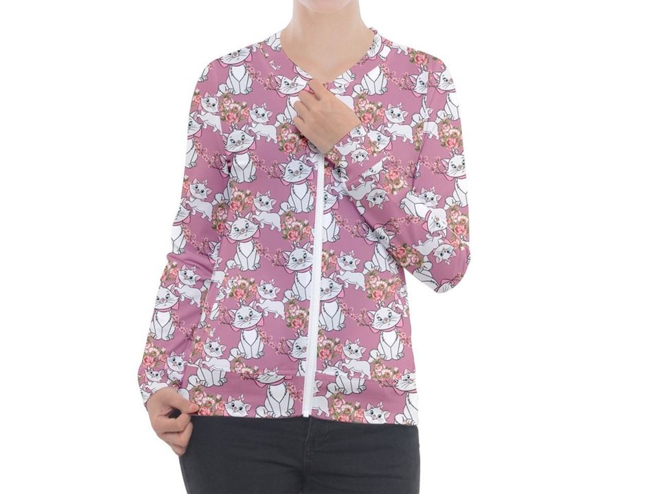 Marie Jacket | Aristocats Zip-up Jacket | Disney Scrub Jacket
