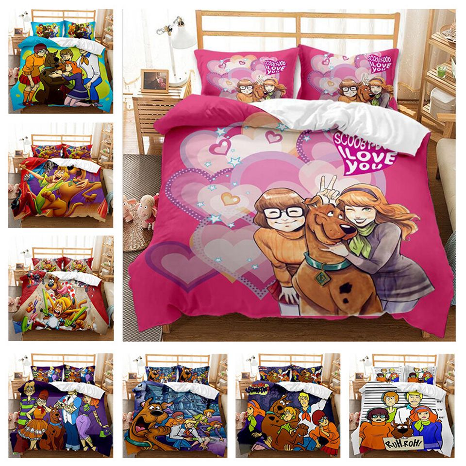 Scooby Doo Bedding Set 2Pcs 3Pcs Quilt Duvet Cover Pillowcase Single Double Size