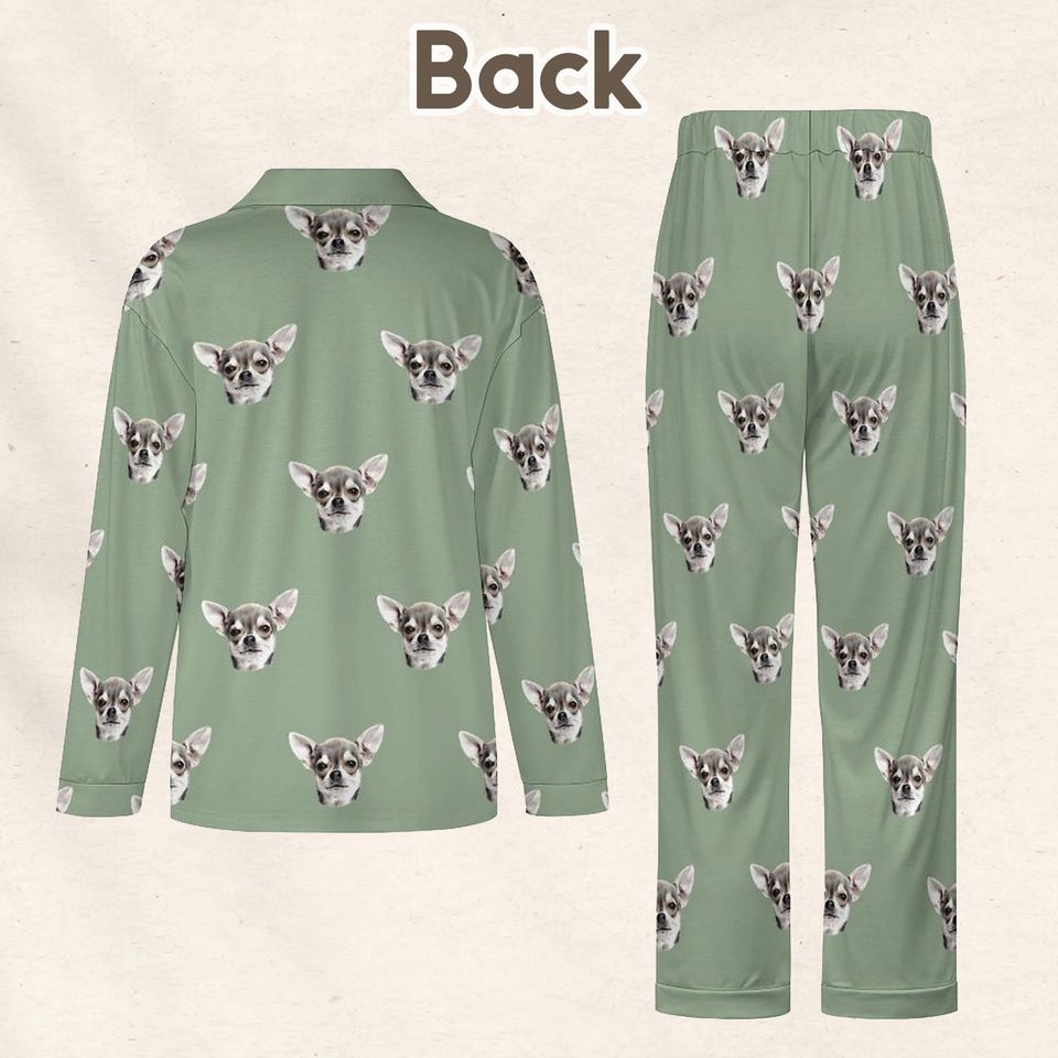 Custom Pet Portrait Pajamas, Personalized Pet Face Pajamas Sets