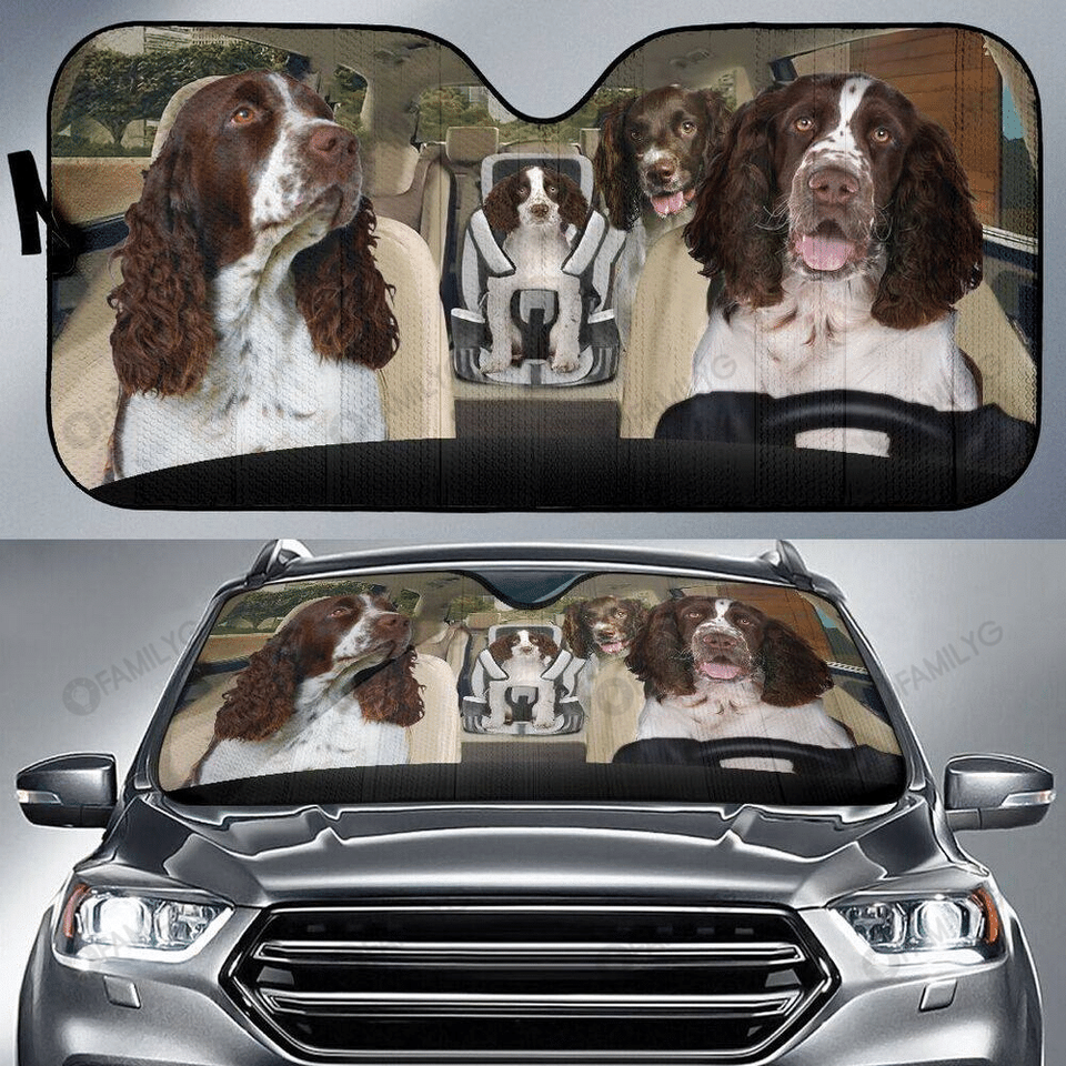 Cavalier King Charles Spaniel Car Sun Shade, Dogs Windshield
