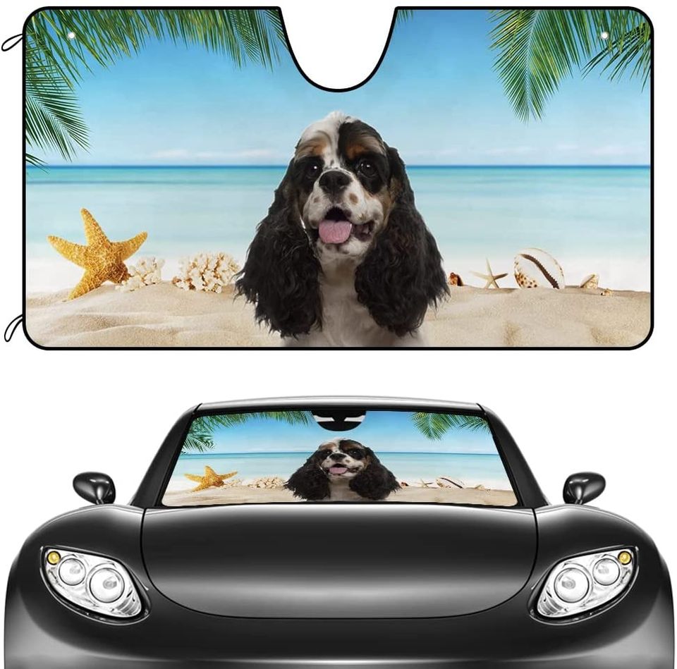 Cavalier King Charles Spaniel Car Sun Shade, Dogs Windshield