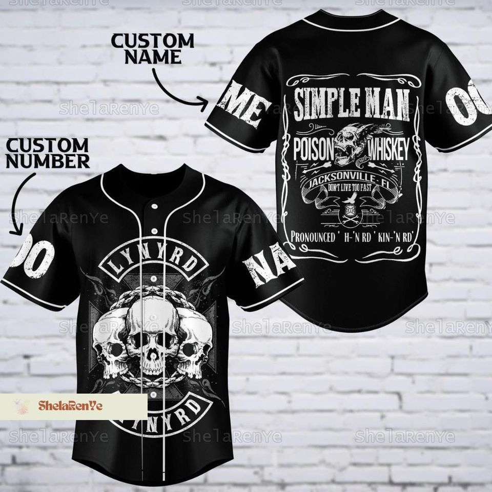 Lynyrd Skynyrd Jersey, Custom , Lynyrd Skynyrd Fan Baseball Jersey
