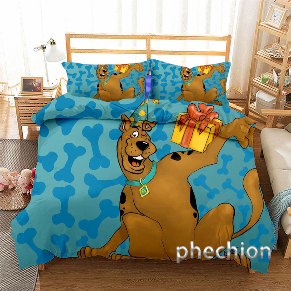 3D Scooby-Doo Quilt Duvet Set Bedding Set Pillowcase Single Double Queen Gift