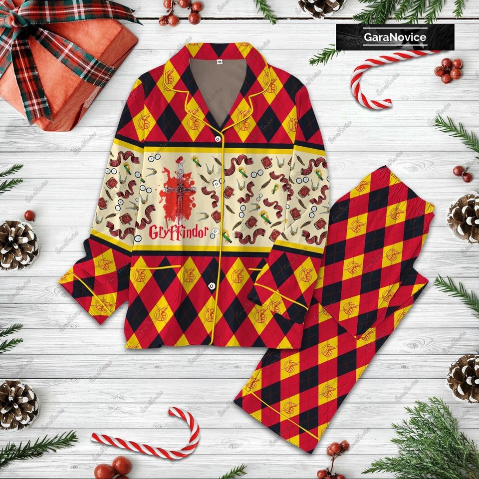 Gryffindor Pajamas Set, Wizard School Midnight Pajamas Sets