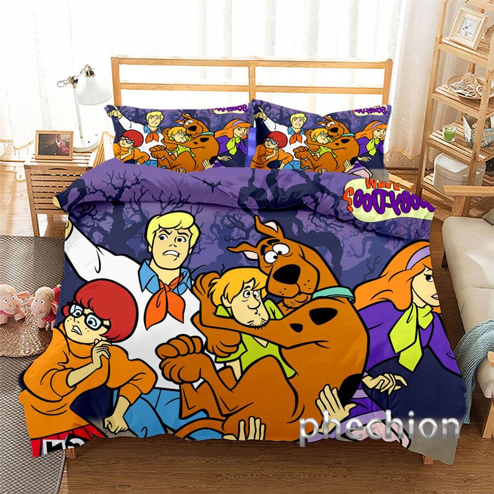 3D Scooby-Doo Quilt Duvet Set Bedding Set Pillowcase Single Double Queen Gift