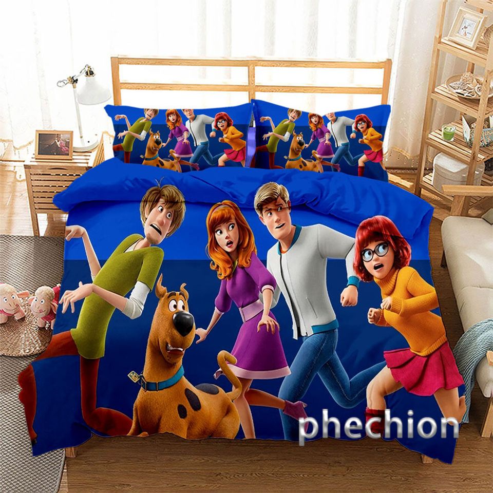 3D Scooby-Doo Quilt Duvet Set Bedding Set Pillowcase Single Double Queen Gift