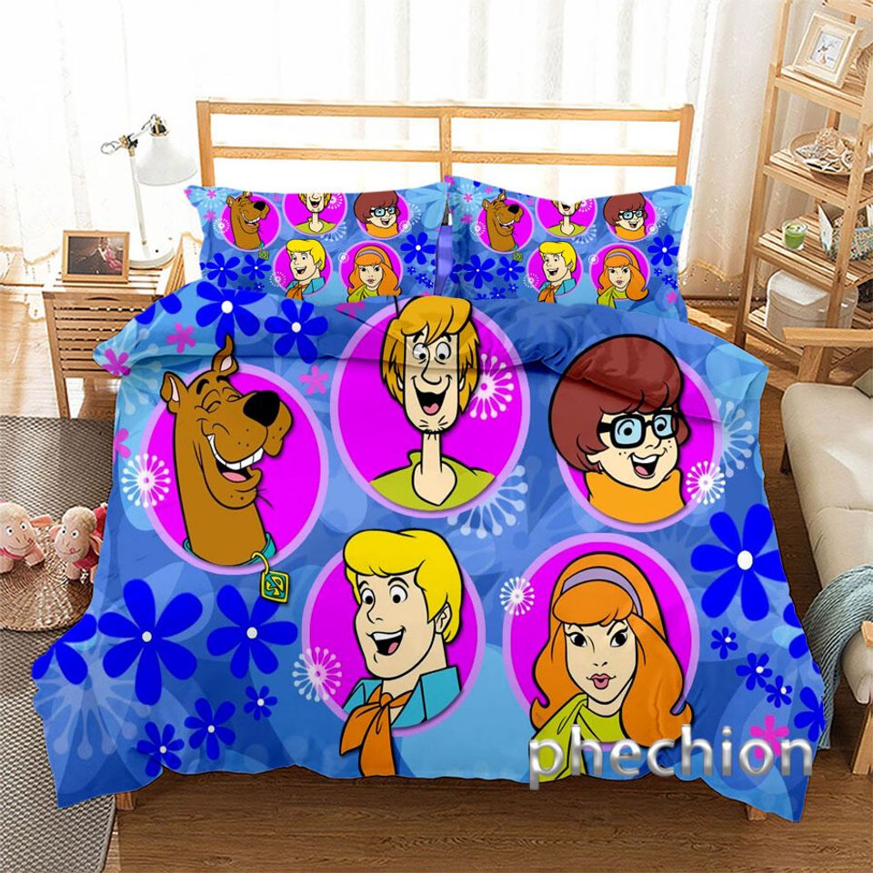 3D Scooby-Doo Quilt Duvet Set Bedding Set Pillowcase Single Double Queen Gift