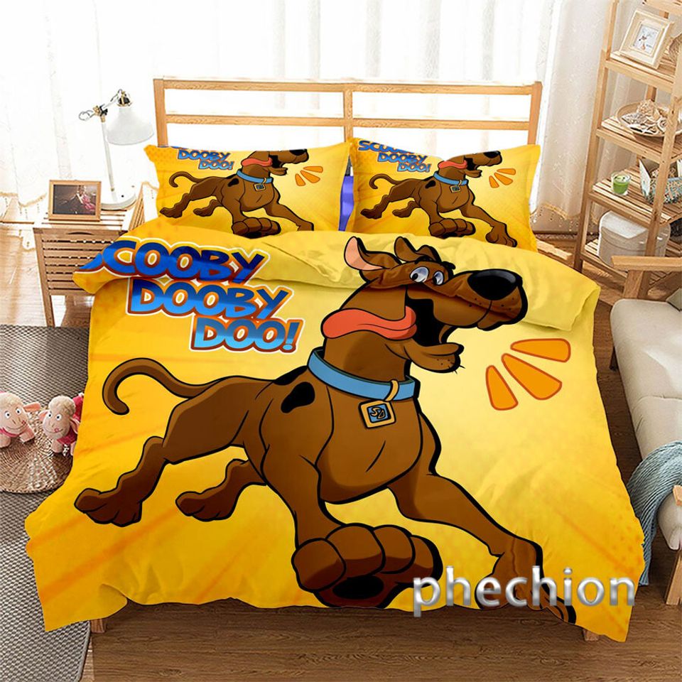 3D Scooby-Doo Quilt Duvet Set Bedding Set Pillowcase Single Double Queen Gift