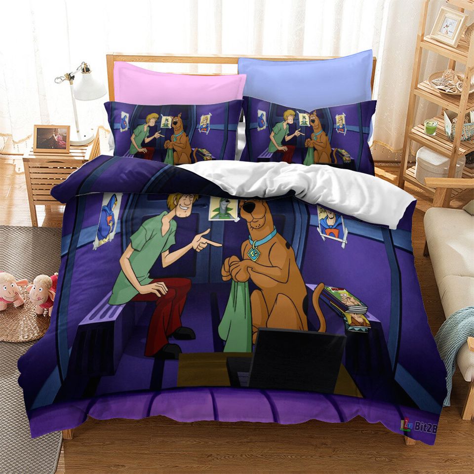 Scooby-Doo Dog Doona Duvet Cover Pillowcase Bedding Set