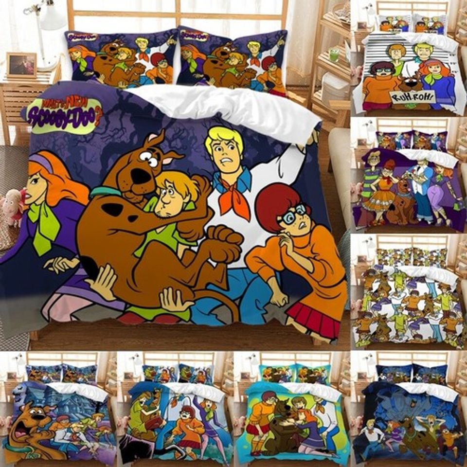 3D Scooby-Doo Quilt Duvet Set Bedding Set Pillowcase Single Double Queen Gift