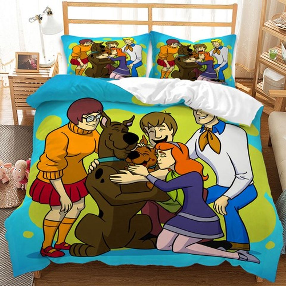 3D Scooby-Doo Quilt Duvet Set Bedding Set Pillowcase Single Double Queen Gift