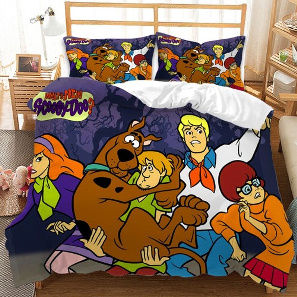 3D Scooby-Doo Quilt Duvet Set Bedding Set Pillowcase Single Double Queen Gift