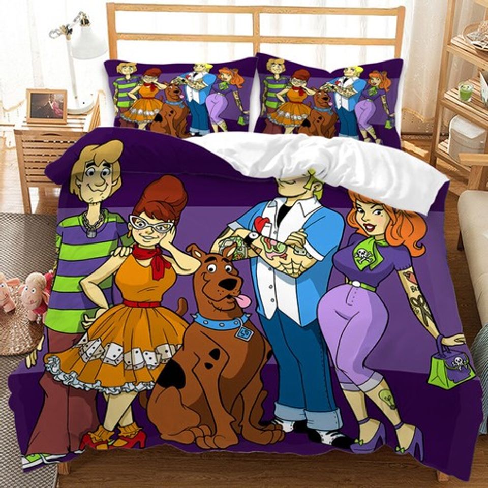 3D Scooby-Doo Quilt Duvet Set Bedding Set Pillowcase Single Double Queen Gift