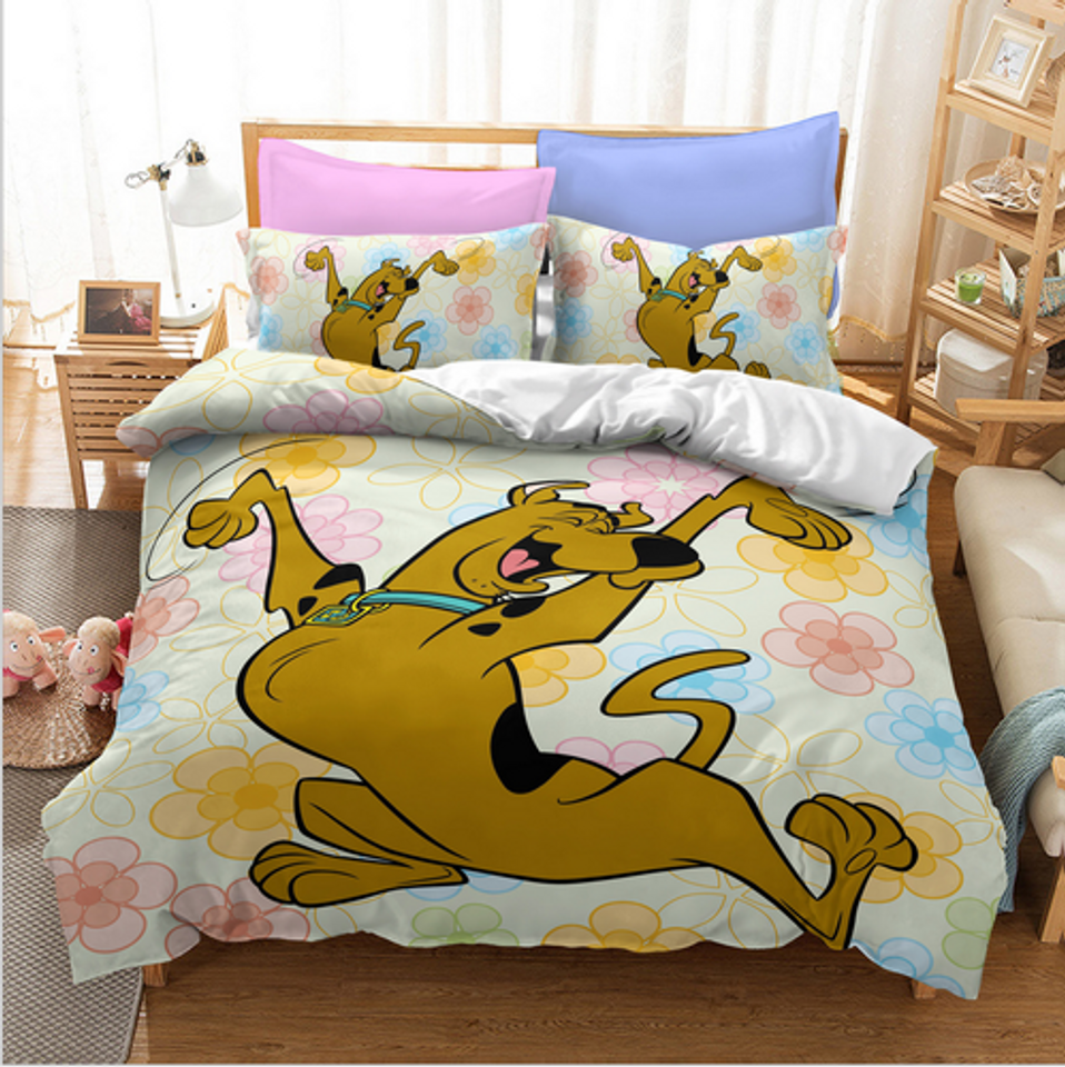 Scooby-Doo Cartoon 3D Bedding Set Bed Cover Pillowcase Single/Double
