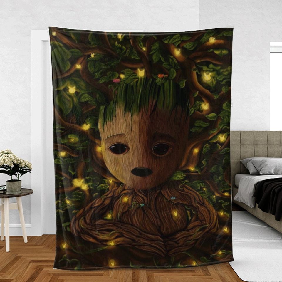 Groot Sherpa Fleece Blanket