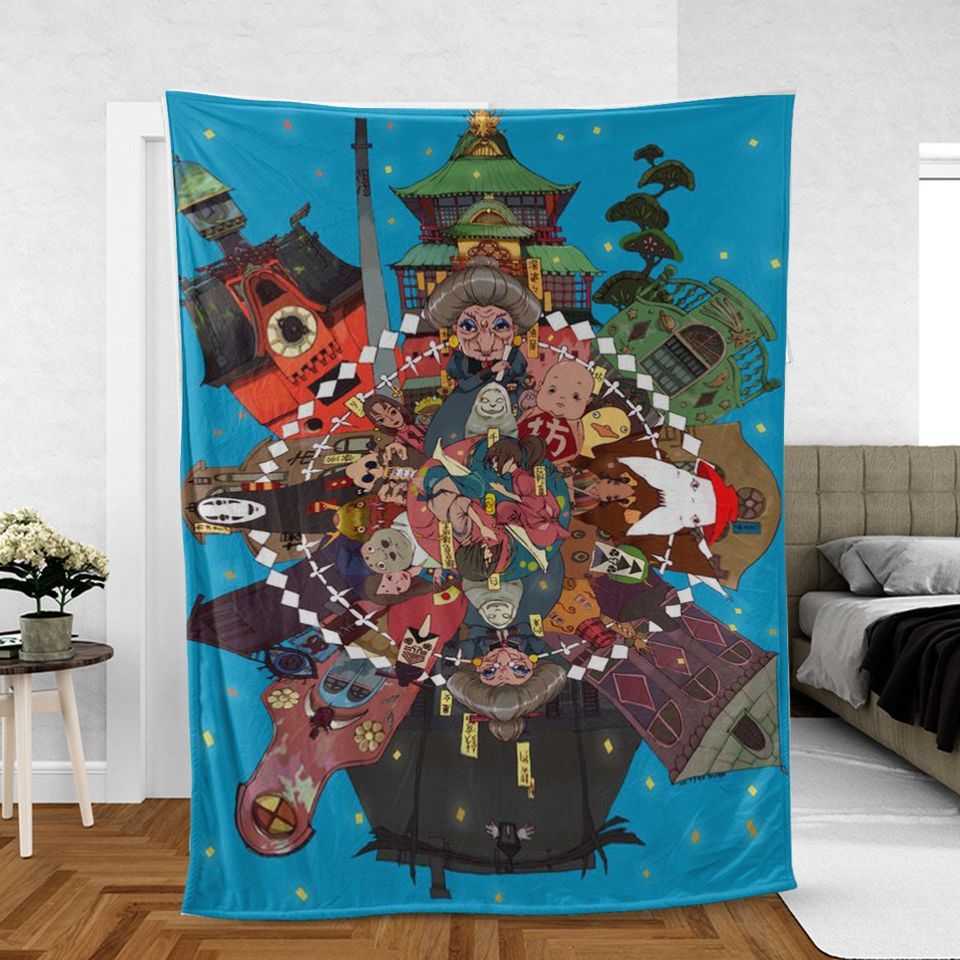Spirited Away Studio Ghibli Sherpa Fleece Blanket