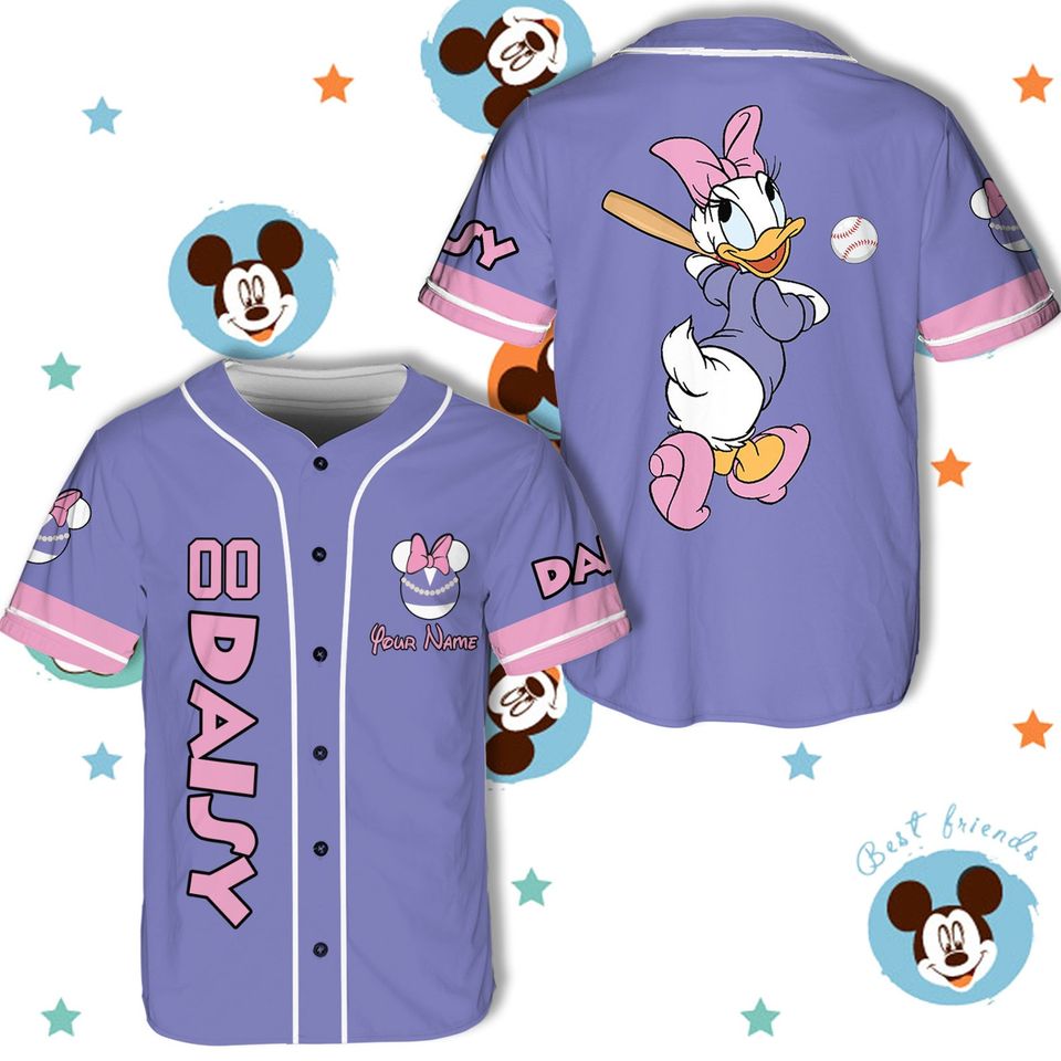 Custom Name Disney Daisy Duck Baseball Jersey Game Day