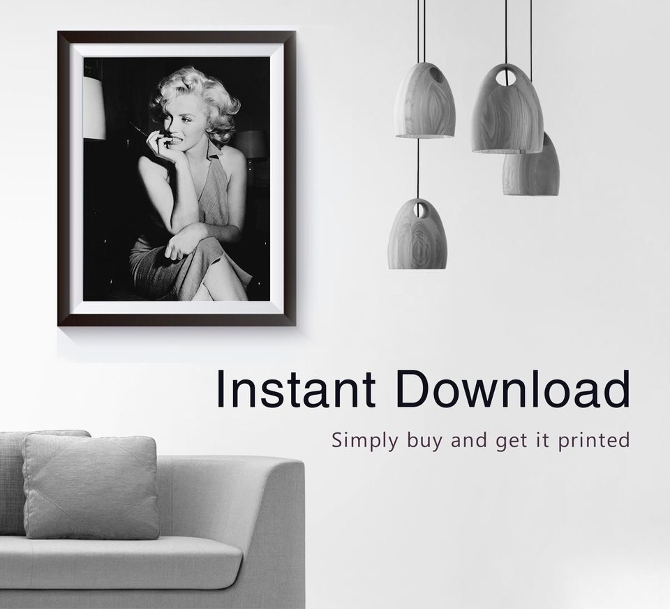 Vintage Marilyn Monroe Poster, Black and White Wall Art