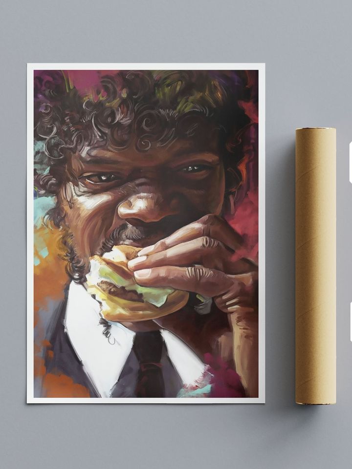 Pulp Fiction Jules Eating Big Kahuna Burger Alternative Movie Poster