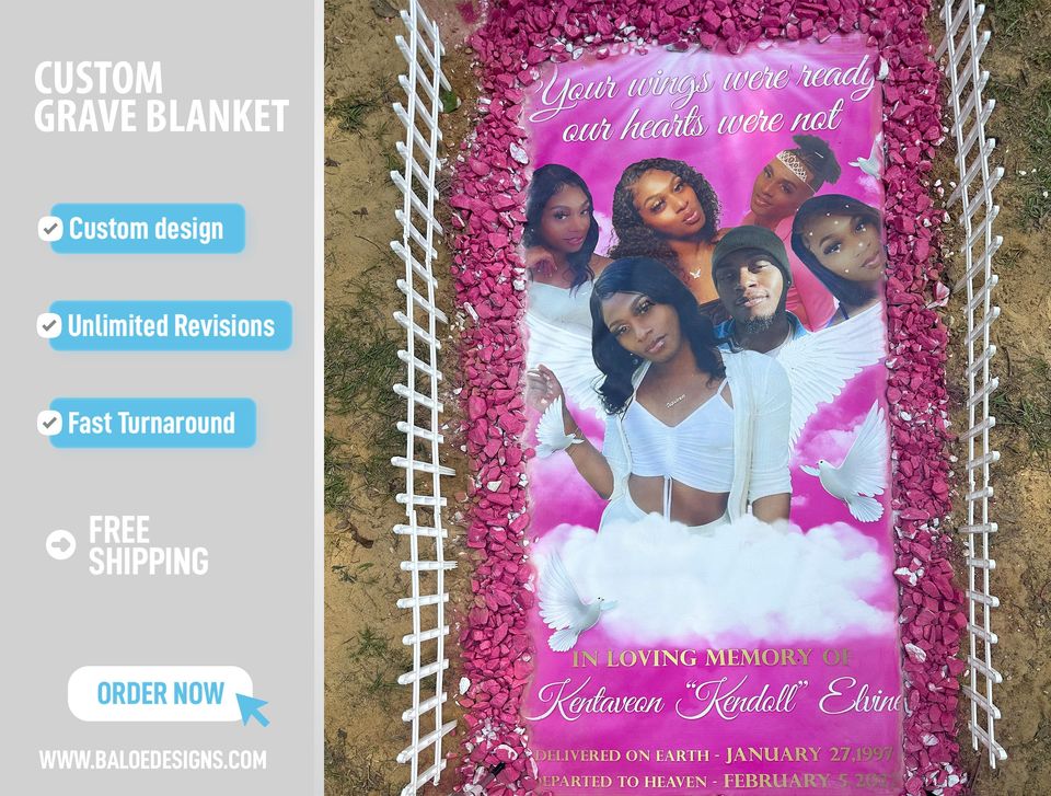 Custom Grave Blanket, Custom Memorial Grave Blanket, In Loving Memory Sign