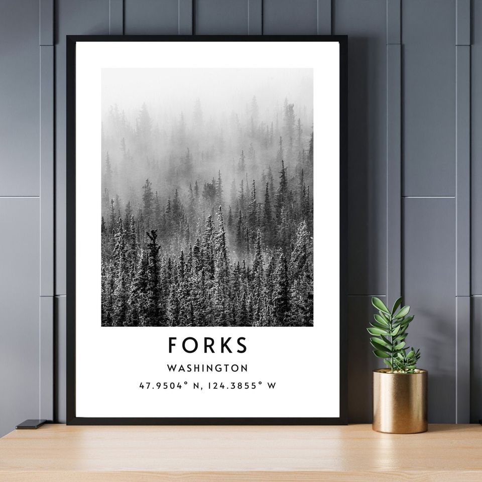 Forks Twilight Poster Minimalist Forks Twilight Coordinates