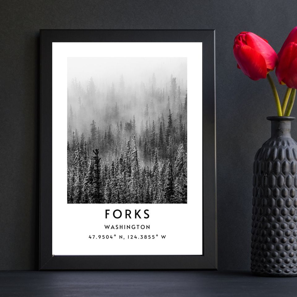 Forks Twilight Poster Minimalist Forks Twilight Coordinates