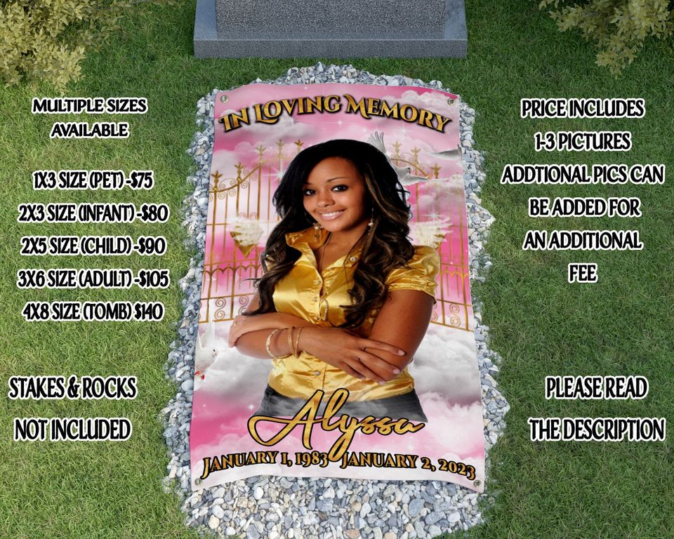 Custom Grave Blanket, Custom Memorial Grave Blanket
