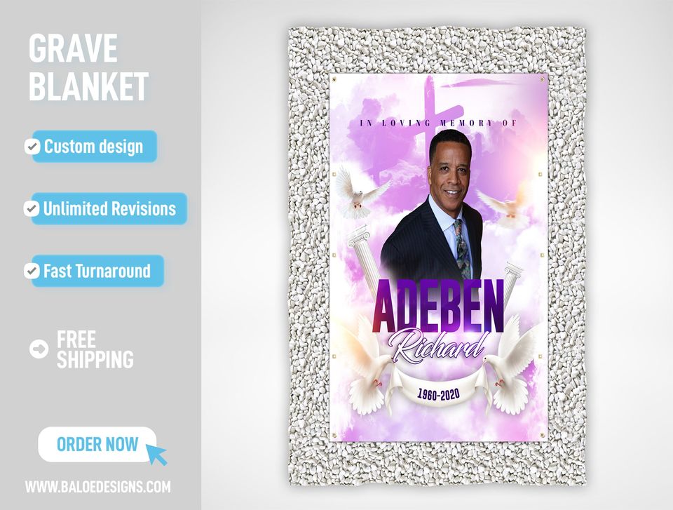 Custom Grave Blanket, Custom Memorial Grave Blanket