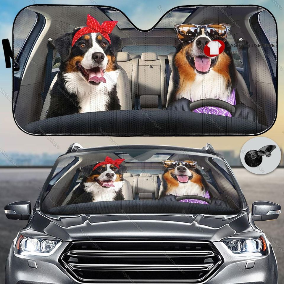 Bernese Mountain Dog Car Sun Shade, Bernese Mountain Car Sunshade