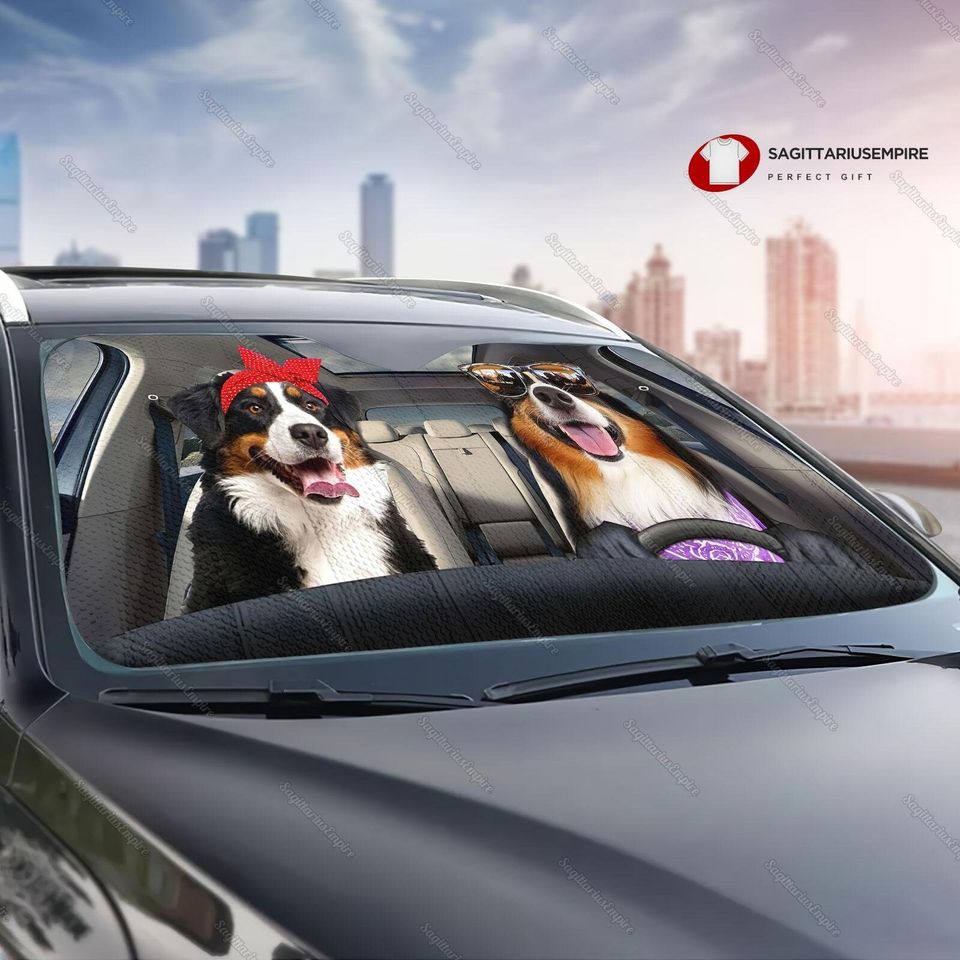 Bernese Mountain Dog Car Sun Shade, Bernese Mountain Car Sunshade