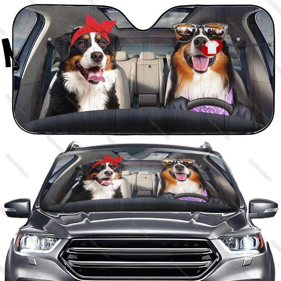 Bernese Mountain Dog Car Sun Shade, Bernese Mountain Car Sunshade