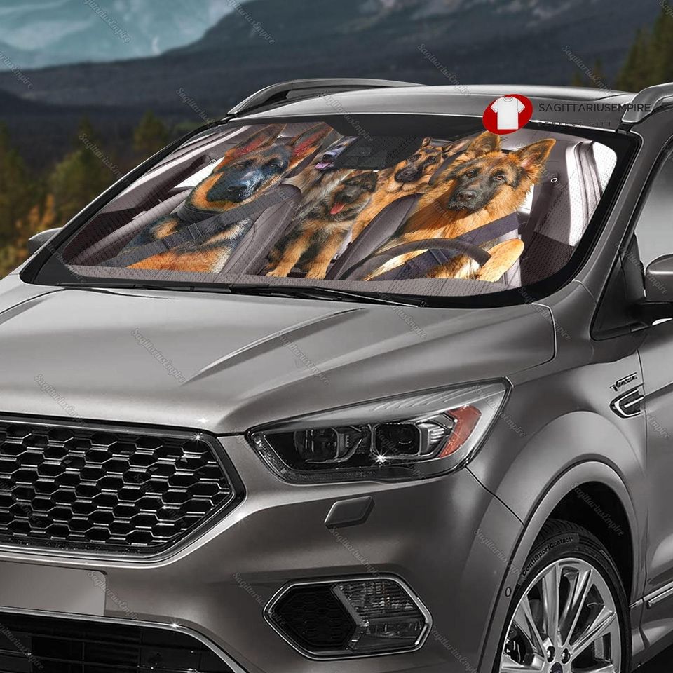 German Shepherd Dog Car Sun Shade, Funny German Shepherd