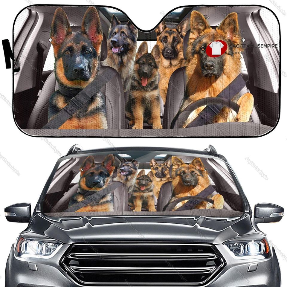 German Shepherd Dog Car Sun Shade, Funny German Shepherd