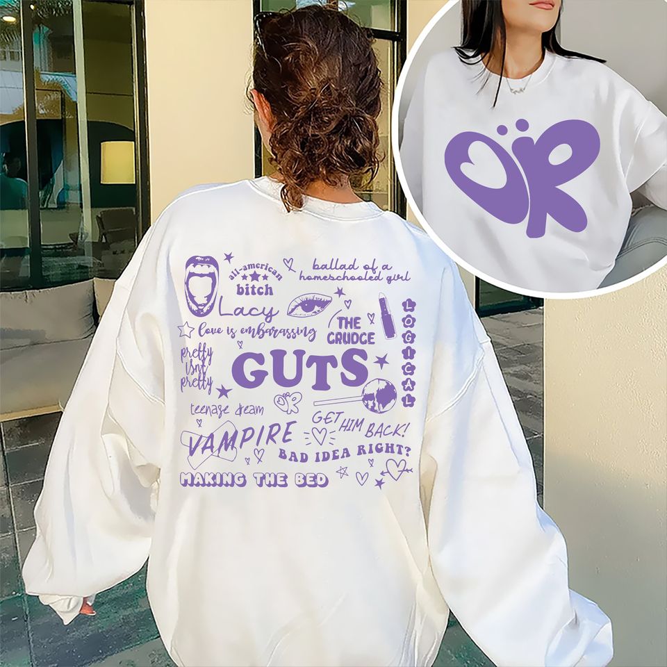 Olivia Guts Tour Track List Aesthetic Shirt, Olivia Rodrigo Guts Shirt