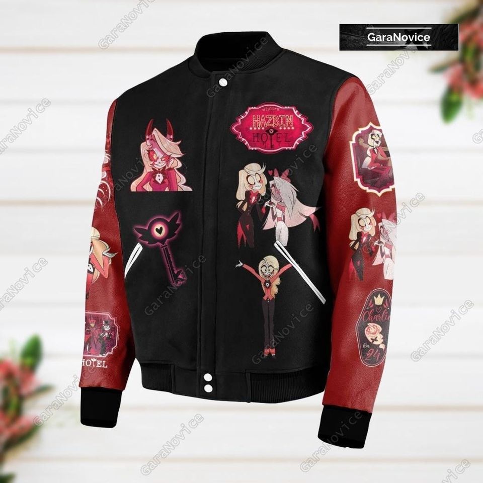 Hazbin Hotel Baseball Jacket, Hazbin Hotel Varsity Jacket
