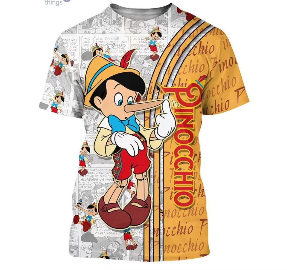 Pinocchio Disney Shirt, Disney 3D Printed Shirt