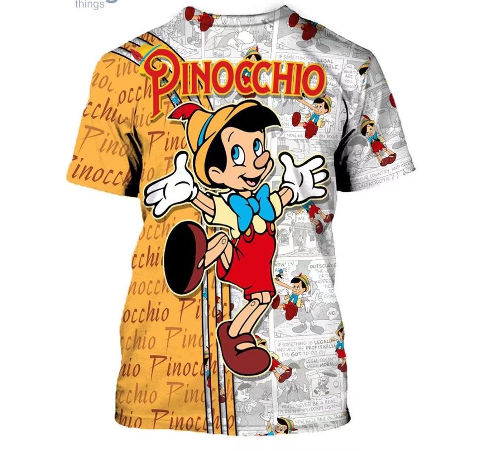 Pinocchio Disney Shirt, Disney 3D Printed Shirt