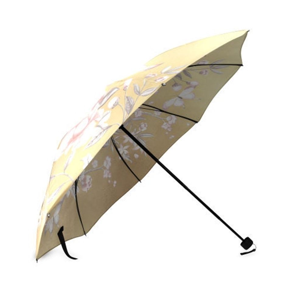 Chinoiserie Gold Floral Umbrella